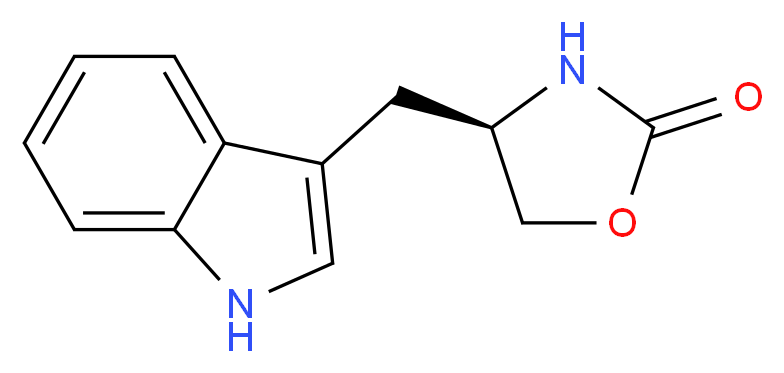 (R)-(-)-4-(1H-吲哚-3-甲基)-2-噁唑烷酮_分子结构_CAS_157636-81-2)