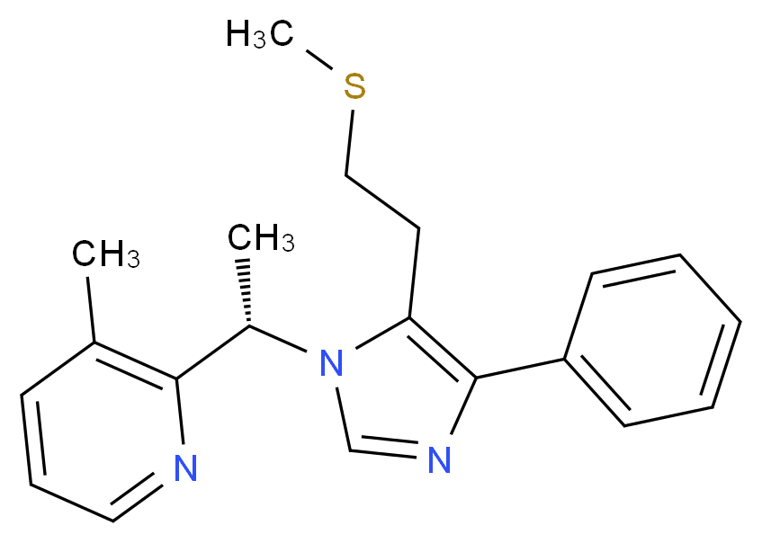 3-methyl-2-((1S)-1-{5-[2-(methylthio)ethyl]-4-phenyl-1H-imidazol-1-yl}ethyl)pyridine_分子结构_CAS_)