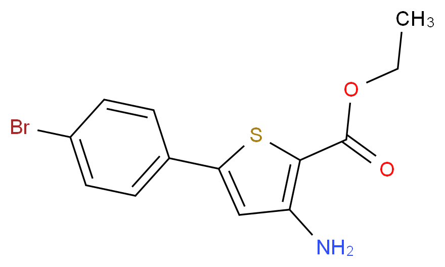 ethyl 3-amino-5-(4-bromophenyl)thiophene-2-carboxylate_分子结构_CAS_91076-96-9