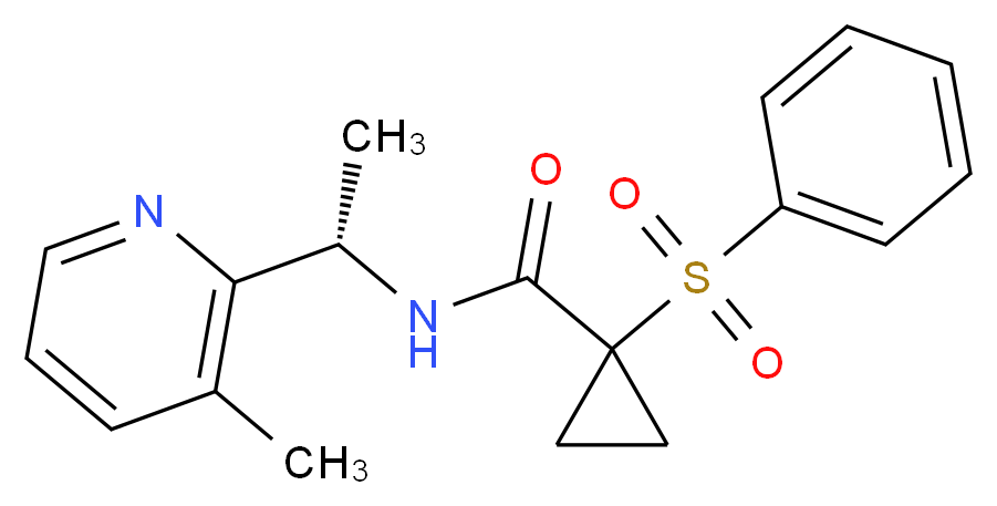 N-[(1S)-1-(3-methylpyridin-2-yl)ethyl]-1-(phenylsulfonyl)cyclopropanecarboxamide_分子结构_CAS_)