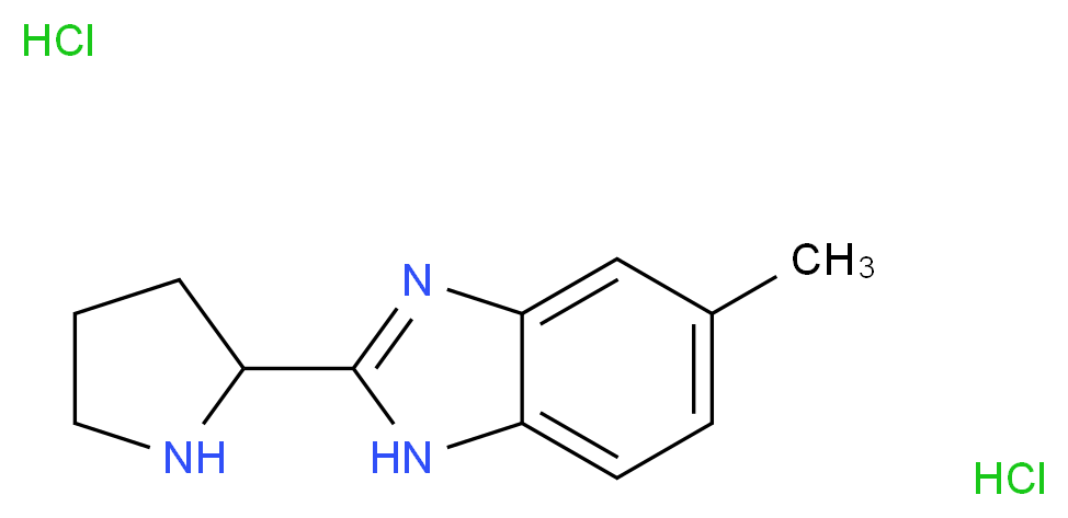 5-Methyl-2-pyrrolidin-2-yl-1H-benzimidazole dihydrochloride_分子结构_CAS_885278-00-2)