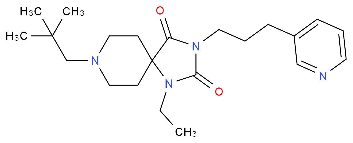 8-(2,2-dimethylpropyl)-1-ethyl-3-[3-(3-pyridinyl)propyl]-1,3,8-triazaspiro[4.5]decane-2,4-dione_分子结构_CAS_)