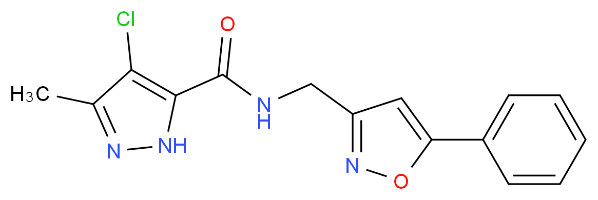 4-chloro-3-methyl-N-[(5-phenylisoxazol-3-yl)methyl]-1H-pyrazole-5-carboxamide_分子结构_CAS_)