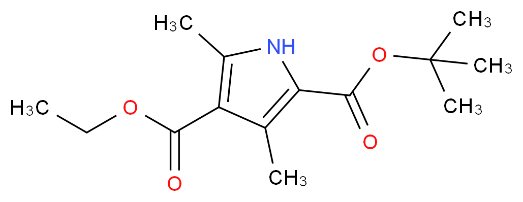 3,5-Dimethylpyrrole-2,4-dicarboxylic acid 2-tert-butyl ester 4-ethyl ester_分子结构_CAS_86770-31-2)