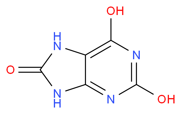 2,6-dihydroxy-8,9-dihydro-7H-purin-8-one_分子结构_CAS_69-93-2