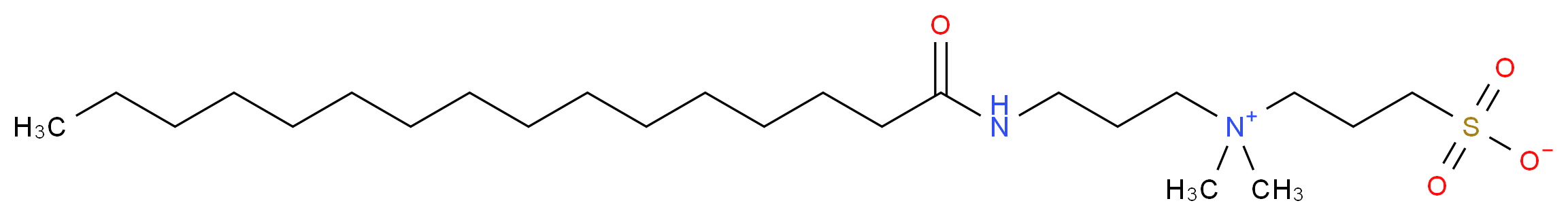 3-[(3-hexadecanamidopropyl)dimethylazaniumyl]propane-1-sulfonate_分子结构_CAS_52562-29-5