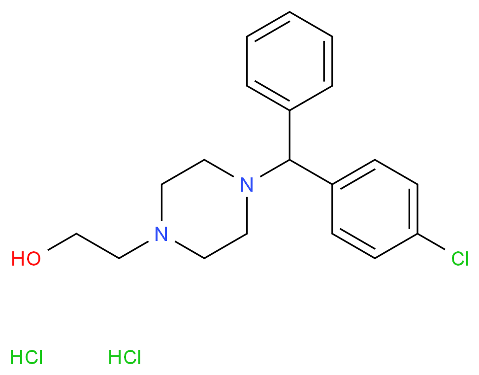 2-{4-[(4-chlorophenyl)(phenyl)methyl]piperazin-1-yl}ethan-1-ol dihydrochloride_分子结构_CAS_164726-80-1