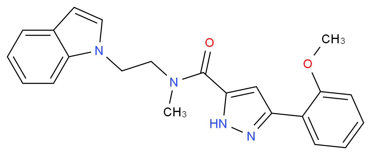 N-[2-(1H-indol-1-yl)ethyl]-3-(2-methoxyphenyl)-N-methyl-1H-pyrazole-5-carboxamide_分子结构_CAS_)