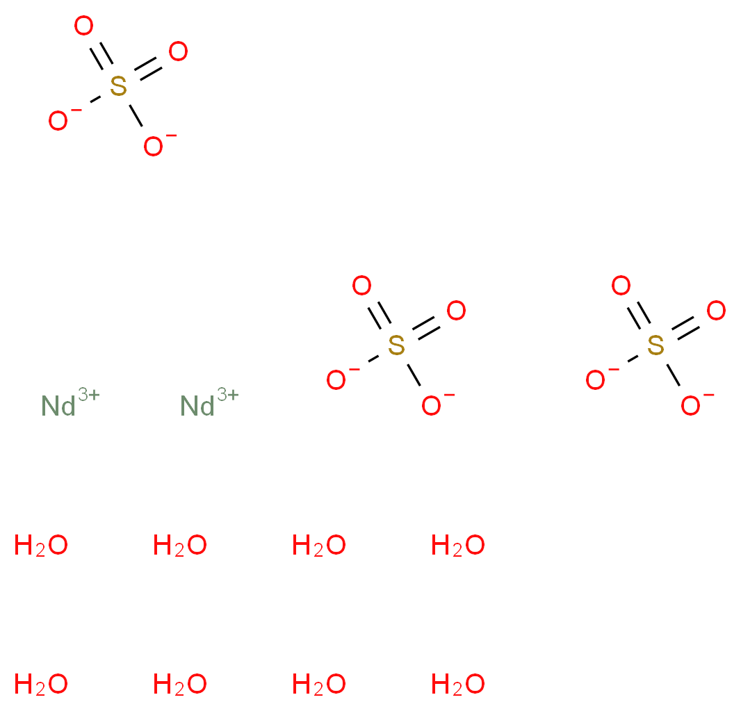 dineodymium(3+) ion octahydrate trisulfate_分子结构_CAS_13477-91-3