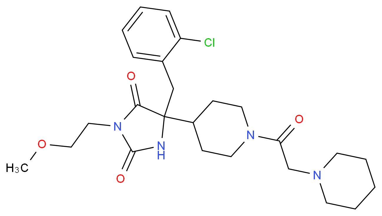 5-(2-chlorobenzyl)-3-(2-methoxyethyl)-5-[1-(1-piperidinylacetyl)-4-piperidinyl]-2,4-imidazolidinedione_分子结构_CAS_)