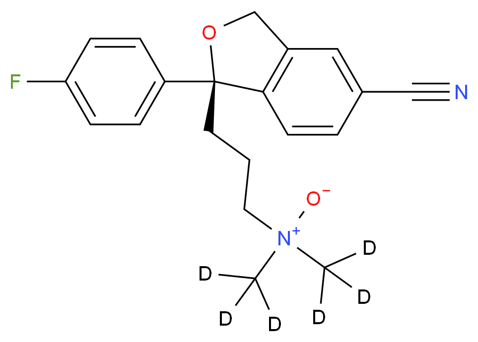 3-[(1S)-5-cyano-1-(4-fluorophenyl)-1,3-dihydro-2-benzofuran-1-yl]-N,N-bis(<sup>2</sup>H<sub>3</sub>)methylpropanamine oxide_分子结构_CAS_1217710-65-0