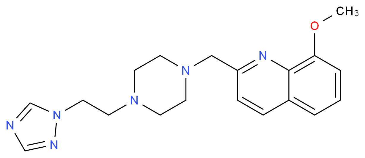 8-methoxy-2-({4-[2-(1H-1,2,4-triazol-1-yl)ethyl]piperazin-1-yl}methyl)quinoline_分子结构_CAS_)