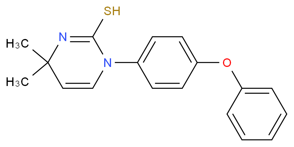 4,4-Dimethyl-1-(4-phenoxyphenyl)-1,4-dihydropyrimidine-2-thiol_分子结构_CAS_)