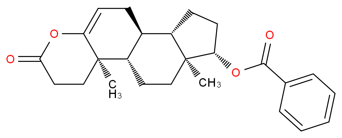 (1S,2R,10S,11S,14S,15S)-2,15-dimethyl-5-oxo-6-oxatetracyclo[8.7.0.0<sup>2</sup>,<sup>7</sup>.0<sup>1</sup><sup>1</sup>,<sup>1</sup><sup>5</sup>]heptadec-7-en-14-yl benzoate_分子结构_CAS_71996-13-9