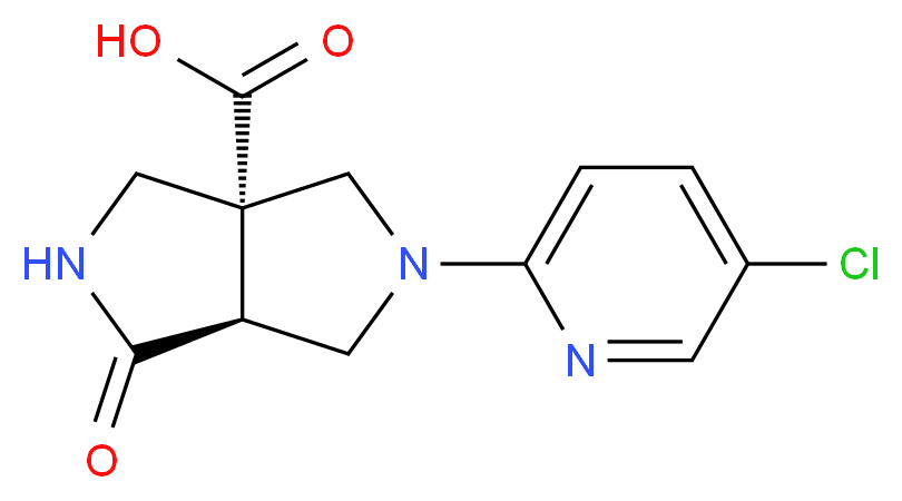 (3aR*,6aS*)-5-(5-chloropyridin-2-yl)-1-oxohexahydropyrrolo[3,4-c]pyrrole-3a(1H)-carboxylic acid_分子结构_CAS_)