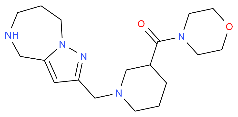 2-{[3-(4-morpholinylcarbonyl)-1-piperidinyl]methyl}-5,6,7,8-tetrahydro-4H-pyrazolo[1,5-a][1,4]diazepine_分子结构_CAS_)