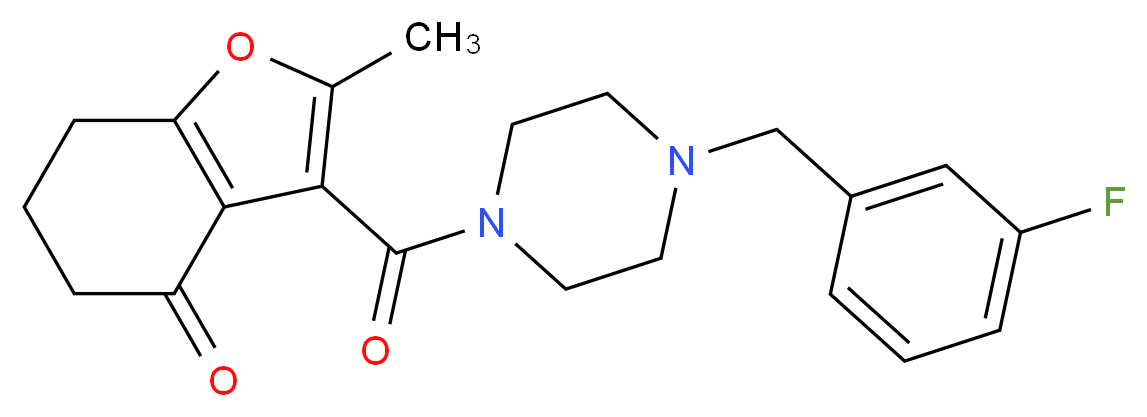 3-{[4-(3-fluorobenzyl)-1-piperazinyl]carbonyl}-2-methyl-6,7-dihydro-1-benzofuran-4(5H)-one_分子结构_CAS_)