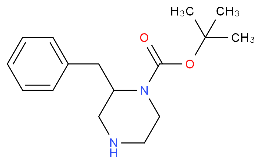 2-Benzyl-piperazine-1-carboxylic acid tert-butyl ester_分子结构_CAS_481038-63-5)