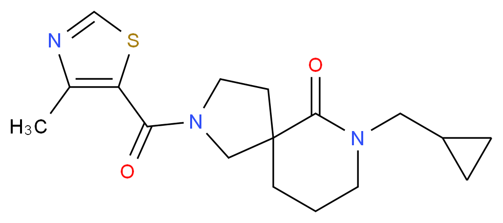 7-(cyclopropylmethyl)-2-[(4-methyl-1,3-thiazol-5-yl)carbonyl]-2,7-diazaspiro[4.5]decan-6-one_分子结构_CAS_)
