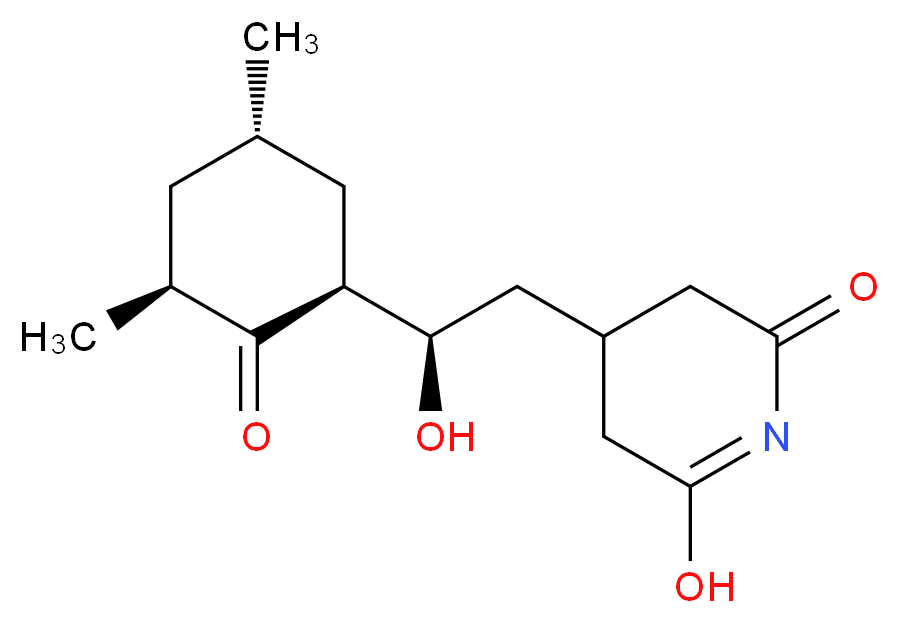 4-[(2R)-2-[(1S,3S,5S)-3,5-dimethyl-2-oxocyclohexyl]-2-hydroxyethyl]-6-hydroxy-2,3,4,5-tetrahydropyridin-2-one_分子结构_CAS_66-81-9
