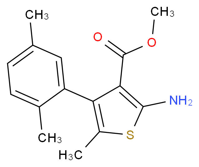 Methyl 2-amino-4-(2,5-dimethylphenyl)-5-methylthiophene-3-carboxylate_分子结构_CAS_)