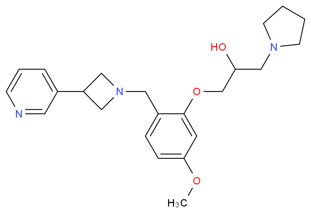 1-{5-methoxy-2-[(3-pyridin-3-ylazetidin-1-yl)methyl]phenoxy}-3-pyrrolidin-1-ylpropan-2-ol_分子结构_CAS_)