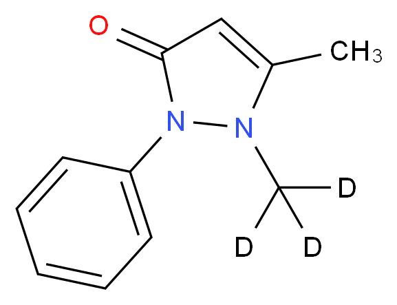 1-(<sup>2</sup>H<sub>3</sub>)methyl-5-methyl-2-phenyl-2,3-dihydro-1H-pyrazol-3-one_分子结构_CAS_60-80-0