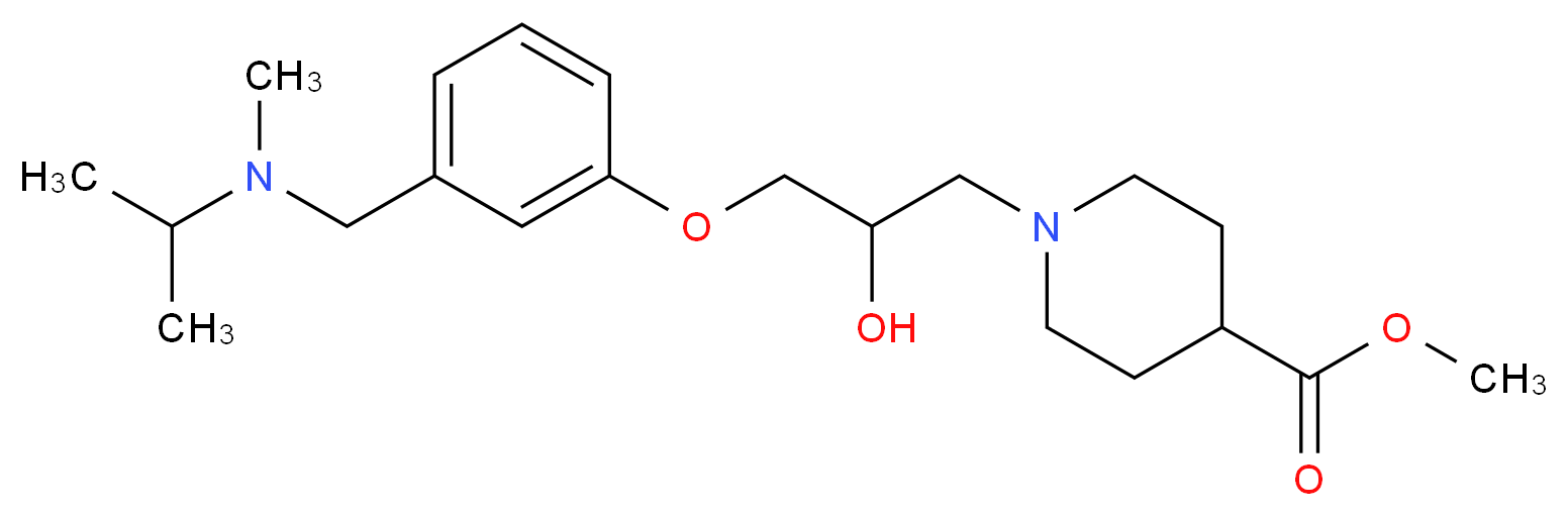 methyl 1-[2-hydroxy-3-(3-{[isopropyl(methyl)amino]methyl}phenoxy)propyl]piperidine-4-carboxylate_分子结构_CAS_)