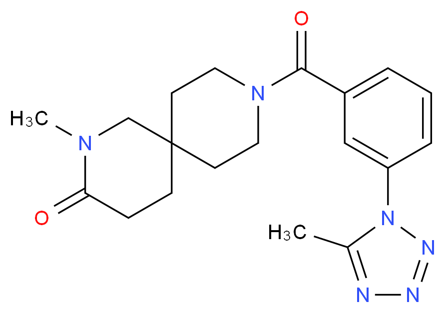 2-methyl-9-[3-(5-methyl-1H-tetrazol-1-yl)benzoyl]-2,9-diazaspiro[5.5]undecan-3-one_分子结构_CAS_)