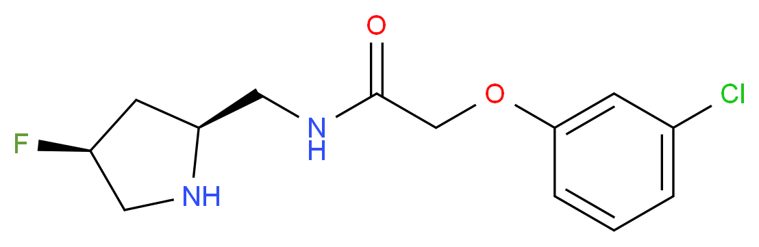 2-(3-chlorophenoxy)-N-{[(2S,4S)-4-fluoropyrrolidin-2-yl]methyl}acetamide_分子结构_CAS_)
