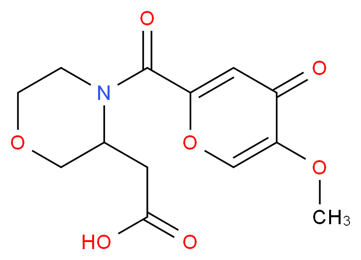 {4-[(5-methoxy-4-oxo-4H-pyran-2-yl)carbonyl]-3-morpholinyl}acetic acid_分子结构_CAS_)