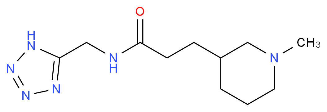 3-(1-methyl-3-piperidinyl)-N-(1H-tetrazol-5-ylmethyl)propanamide_分子结构_CAS_)
