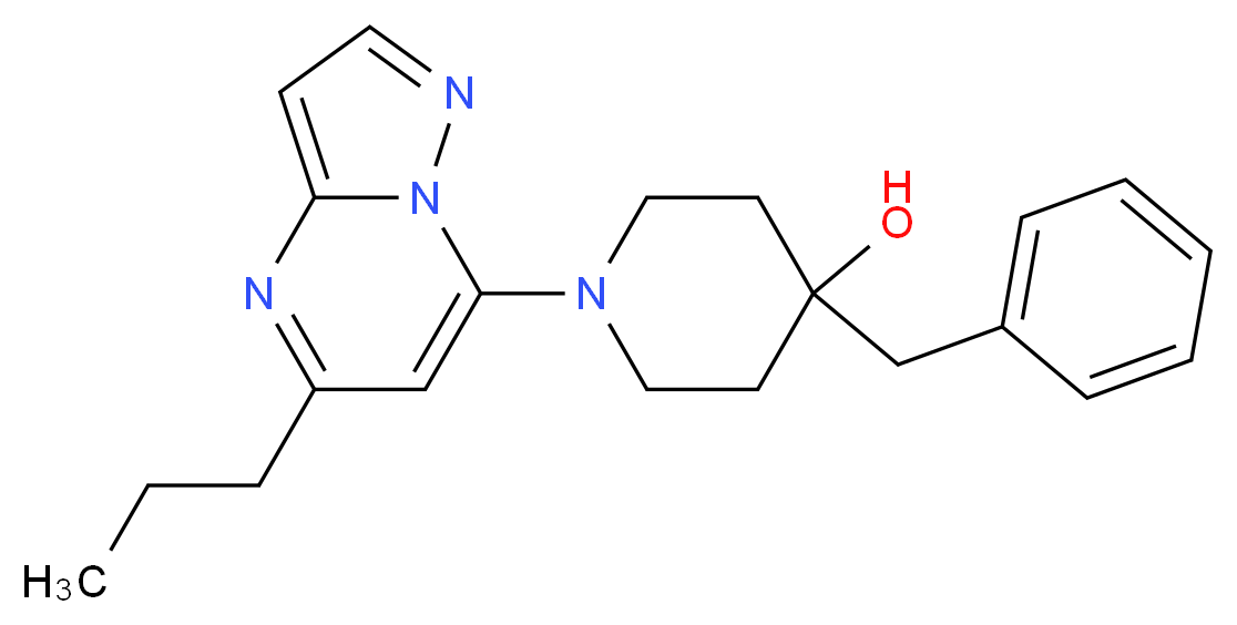 4-benzyl-1-(5-propylpyrazolo[1,5-a]pyrimidin-7-yl)piperidin-4-ol_分子结构_CAS_)