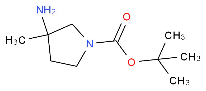 tert-butyl 3-amino-3-methylpyrrolidine-1-carboxylate_分子结构_CAS_1158758-59-8