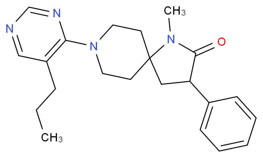 1-methyl-3-phenyl-8-(5-propyl-4-pyrimidinyl)-1,8-diazaspiro[4.5]decan-2-one_分子结构_CAS_)