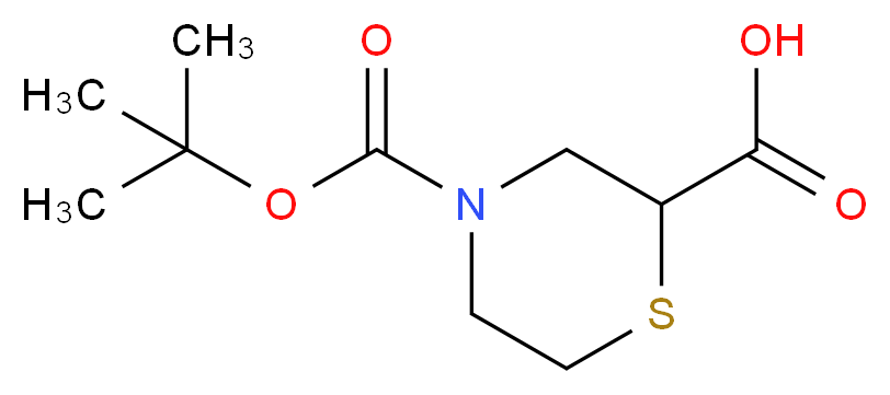 4-[(tert-butoxy)carbonyl]thiomorpholine-2-carboxylic acid_分子结构_CAS_134676-67-8