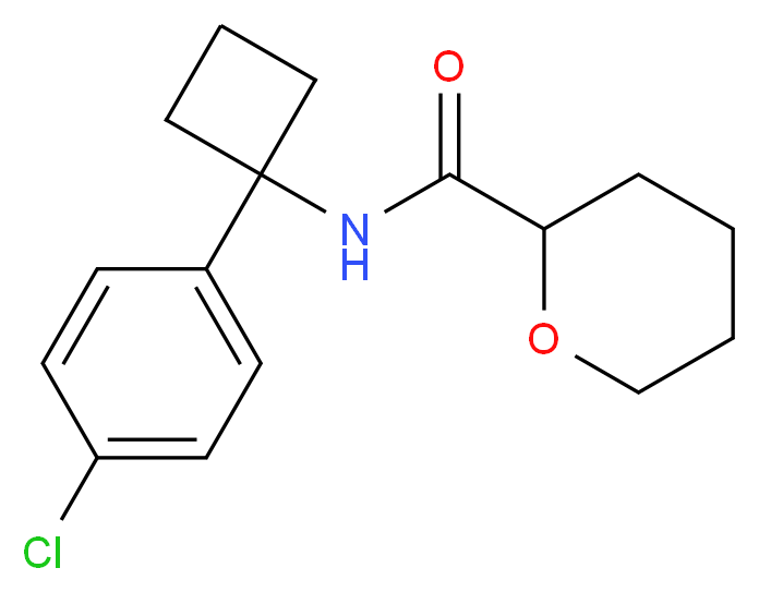 N-[1-(4-chlorophenyl)cyclobutyl]tetrahydro-2H-pyran-2-carboxamide_分子结构_CAS_)
