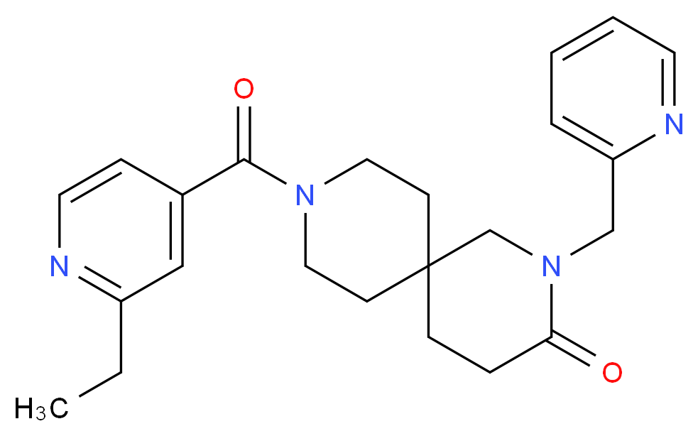 9-(2-ethylisonicotinoyl)-2-(pyridin-2-ylmethyl)-2,9-diazaspiro[5.5]undecan-3-one_分子结构_CAS_)
