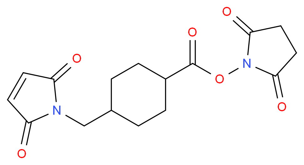 2,5-Dioxopyrrolidin-1-yl 4-((2,5-dioxo-2,5-dihydro-1H-pyrrol-1-yl)methyl)cyclohexanecarboxylate_分子结构_CAS_64987-85-5)