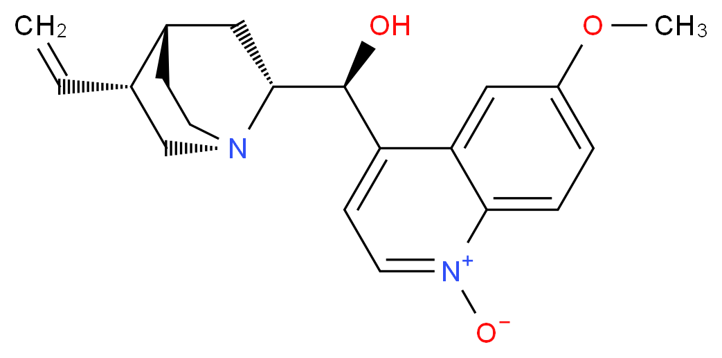 4-[(S)-[(2R,4S,5R)-5-ethenyl-1-azabicyclo[2.2.2]octan-2-yl](hydroxy)methyl]-6-methoxyquinolin-1-ium-1-olate_分子结构_CAS_115730-97-7