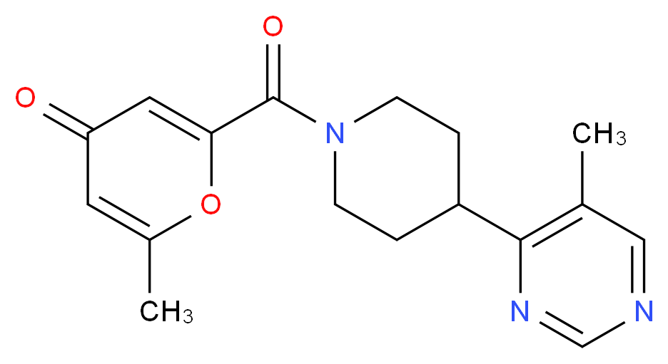 2-methyl-6-{[4-(5-methylpyrimidin-4-yl)piperidin-1-yl]carbonyl}-4H-pyran-4-one_分子结构_CAS_)