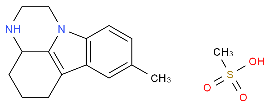 8-Methyl-2,3,3a,4,5,6-hexahydro-1H-pyrazino-[3,2,1-jk]carbazole methanesulfonate_分子结构_CAS_60762-57-4)