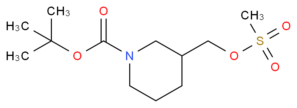 tert-butyl 3-[(methanesulfonyloxy)methyl]piperidine-1-carboxylate_分子结构_CAS_162166-99-6