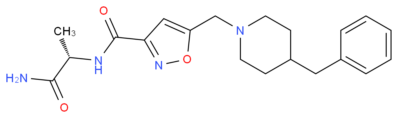 N-[(1S)-2-amino-1-methyl-2-oxoethyl]-5-[(4-benzylpiperidin-1-yl)methyl]isoxazole-3-carboxamide_分子结构_CAS_)