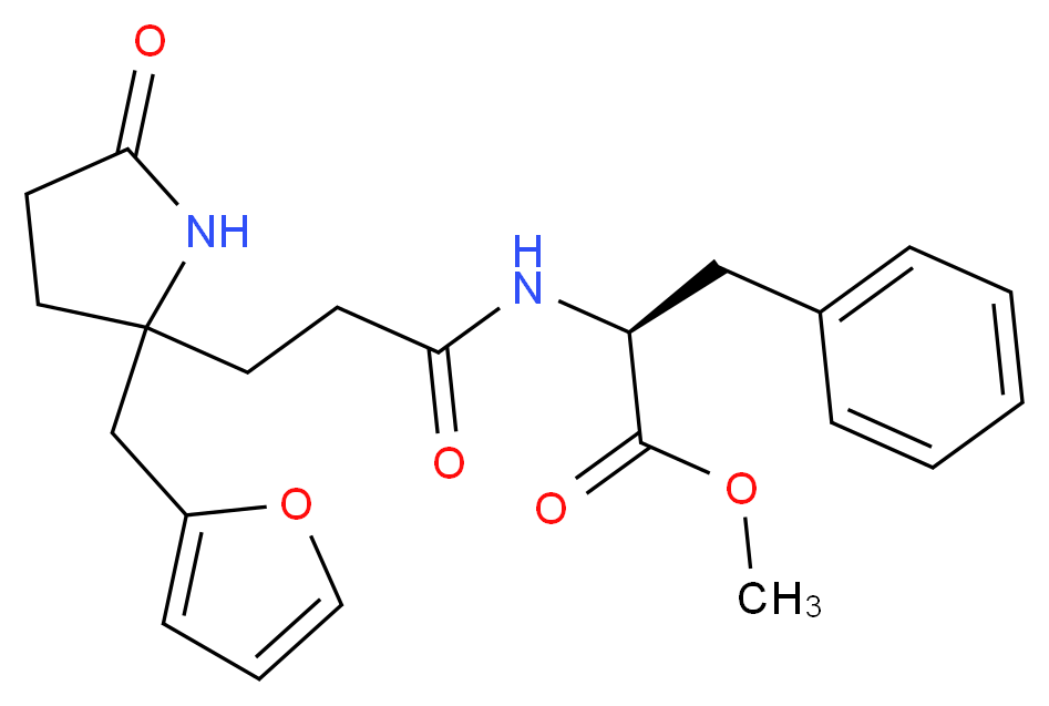 methyl N-{3-[2-(2-furylmethyl)-5-oxo-2-pyrrolidinyl]propanoyl}-L-phenylalaninate_分子结构_CAS_)
