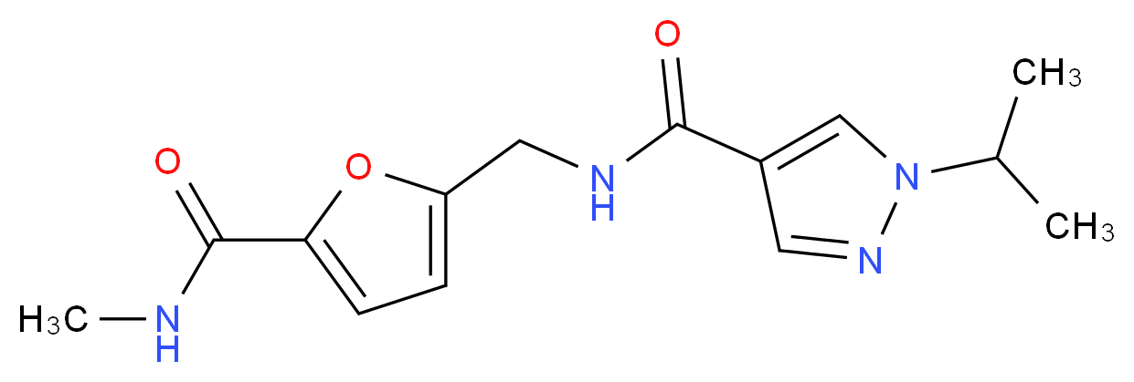 1-isopropyl-N-({5-[(methylamino)carbonyl]-2-furyl}methyl)-1H-pyrazole-4-carboxamide_分子结构_CAS_)