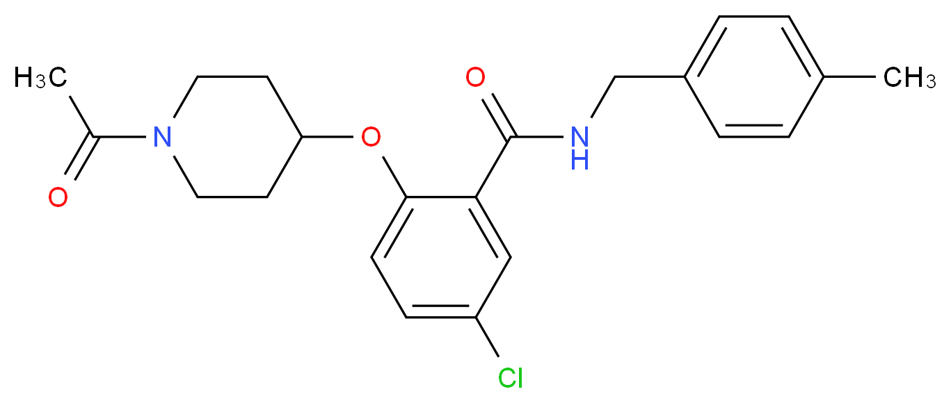 2-[(1-acetyl-4-piperidinyl)oxy]-5-chloro-N-(4-methylbenzyl)benzamide_分子结构_CAS_)