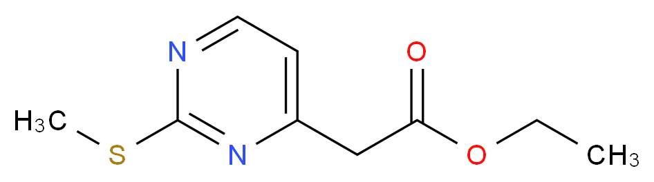 ethyl 2-[2-(methylsulfanyl)pyrimidin-4-yl]acetate_分子结构_CAS_582309-12-4