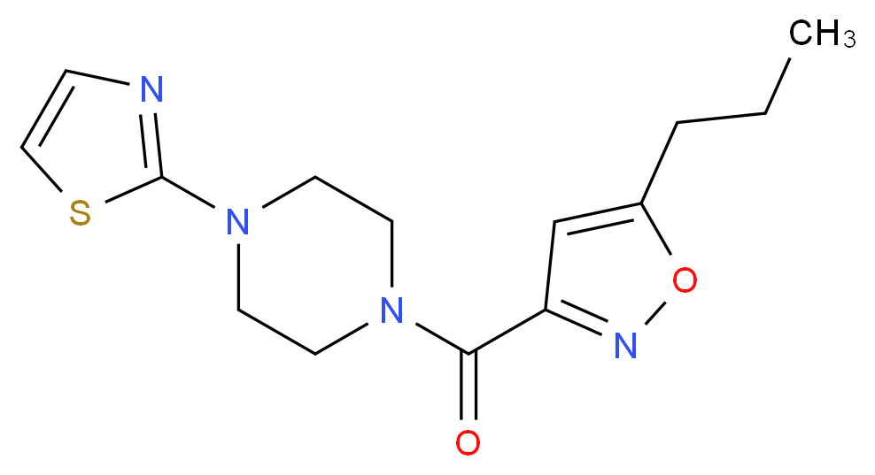 1-[(5-propyl-3-isoxazolyl)carbonyl]-4-(1,3-thiazol-2-yl)piperazine_分子结构_CAS_)