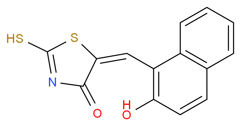 (5E)-5-[(2-Hydroxy-1-naphthyl)methylene]-2-mercapto-1,3-thiazol-4(5H)-one_分子结构_CAS_268736-98-7)